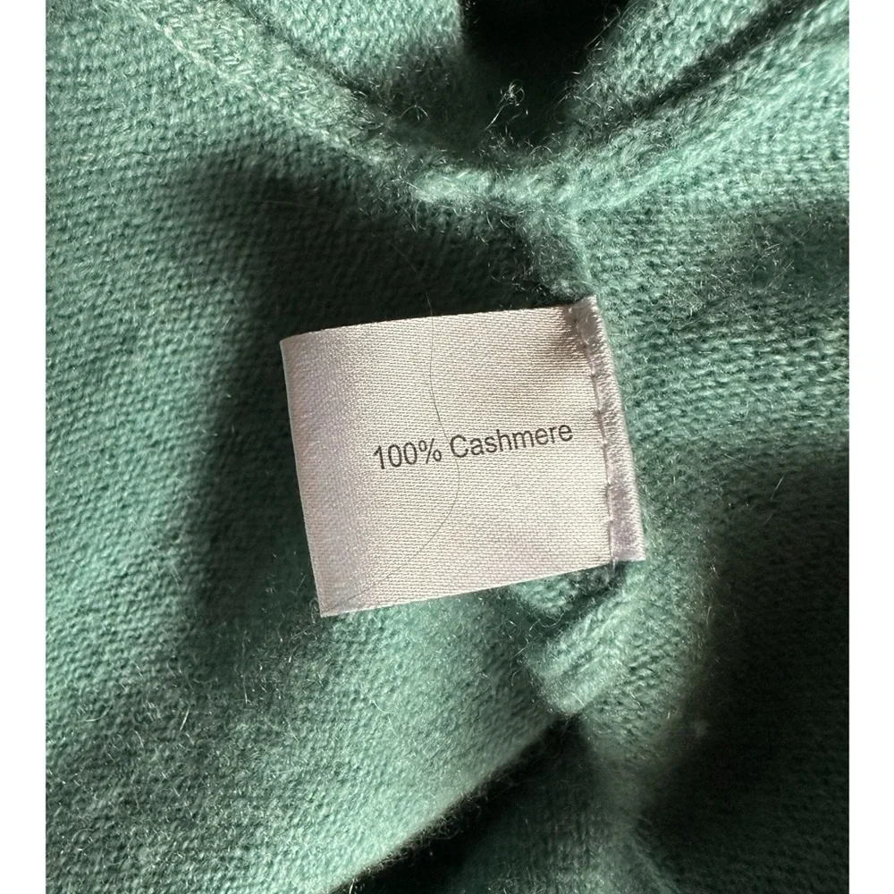 Cullen hi/lo  green cashmere sweater cowl neck M/L 100% poncho sweater